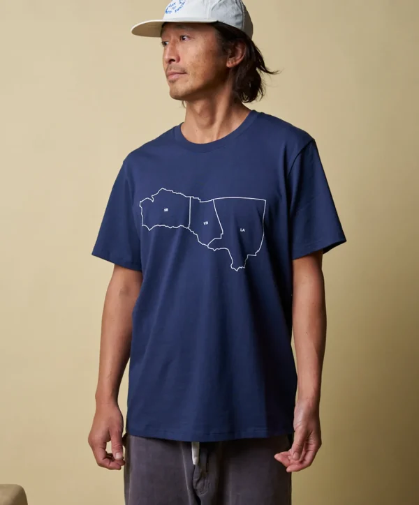 Tees + Tanks | Tees + Henleys*Outerknown Indoek County Lines Tee Shirt Navy