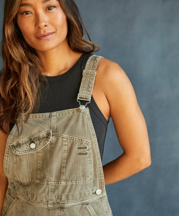 Jumpsuits + Dresses*Outerknown Voyage Cord Overalls Olivenight